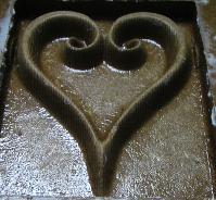 Heart produced by CNC